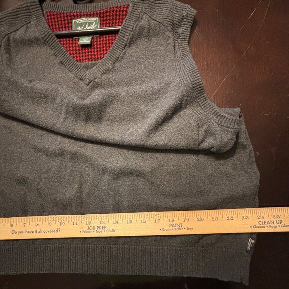 Woolrich Men’s Charcoal Gray Sweater Vest XL 60% Cotton Nylon Wool Soft Trendy - Picture 12 of 14